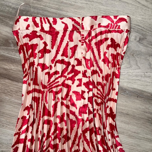 Height waist Plisse pleated midi skirt pink - Picture 4 of 7